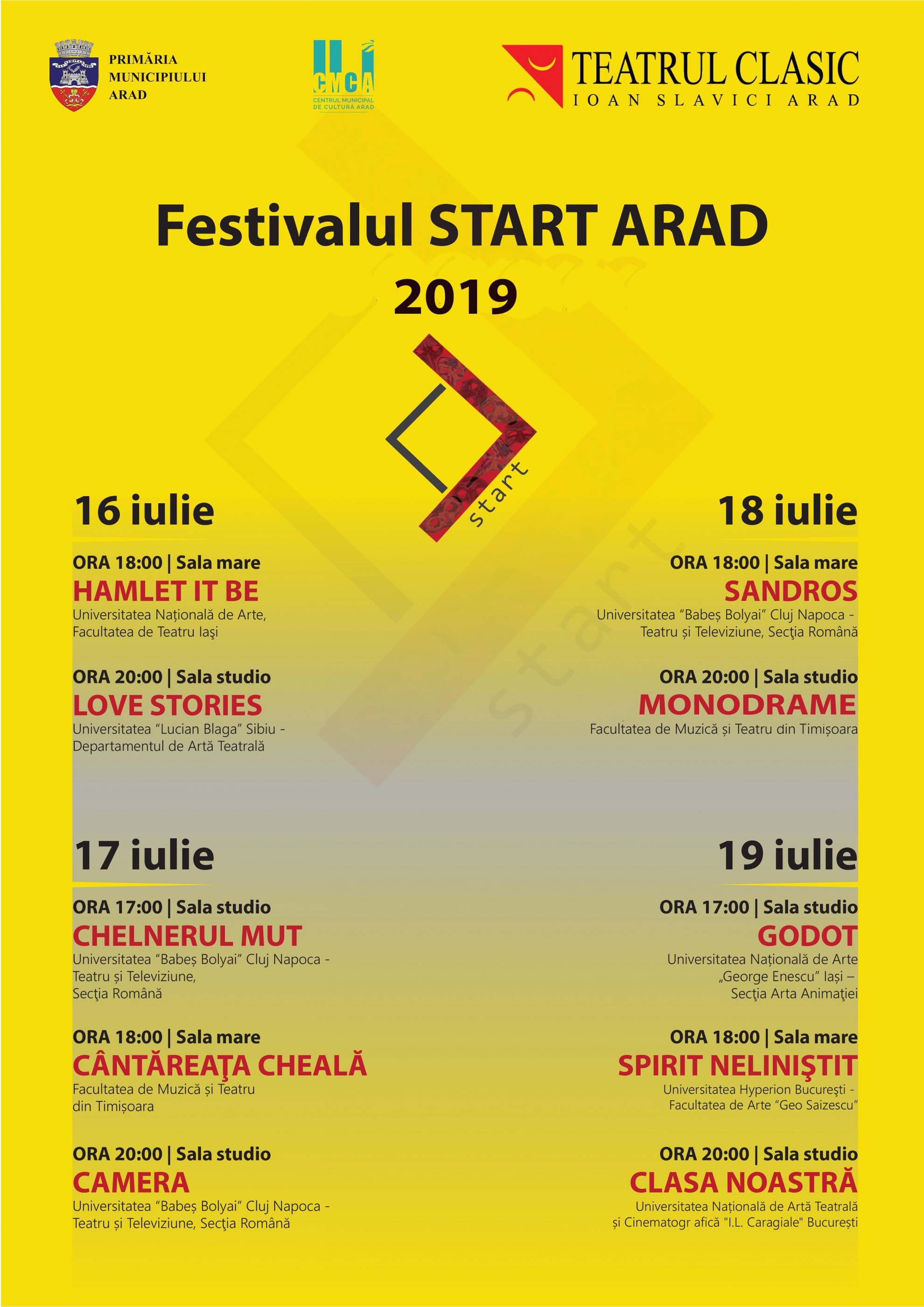 Festivalul Universităţilor de Teatru din România, la Arad