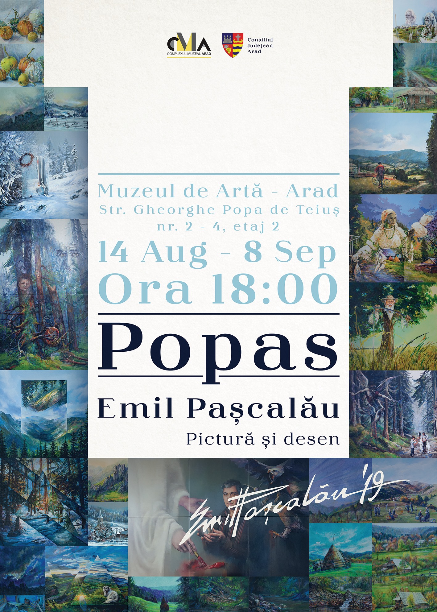 POPAS la Muzeul de Artă Arad, un vernisaj de pictură și desen cu EMIL PAȘCALĂU 