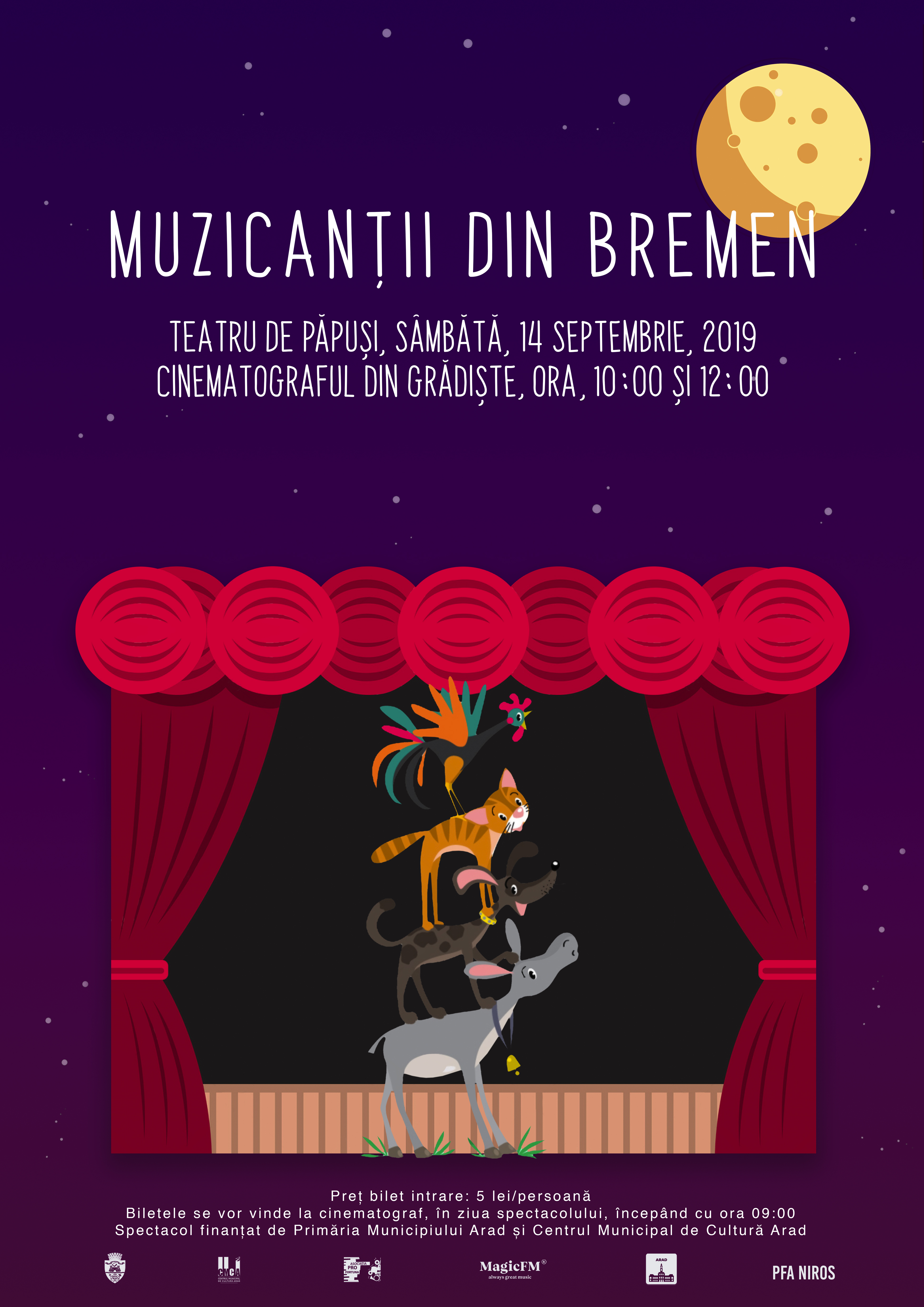 Piesa de teatru de păpuși „Muzicanții din Bremen“, la Cinematograful din Grădiște 3