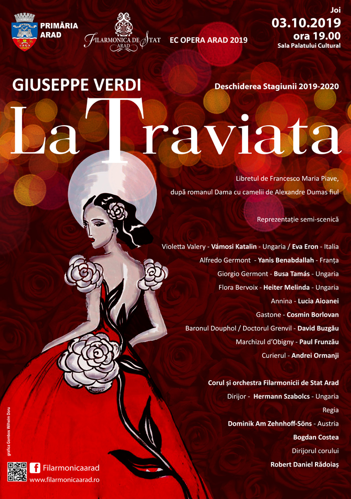 Opera La Traviata de Giuseppe Verdi deschide stagiunea 2019 - 2020 a Filarmonicii de Stat Arad